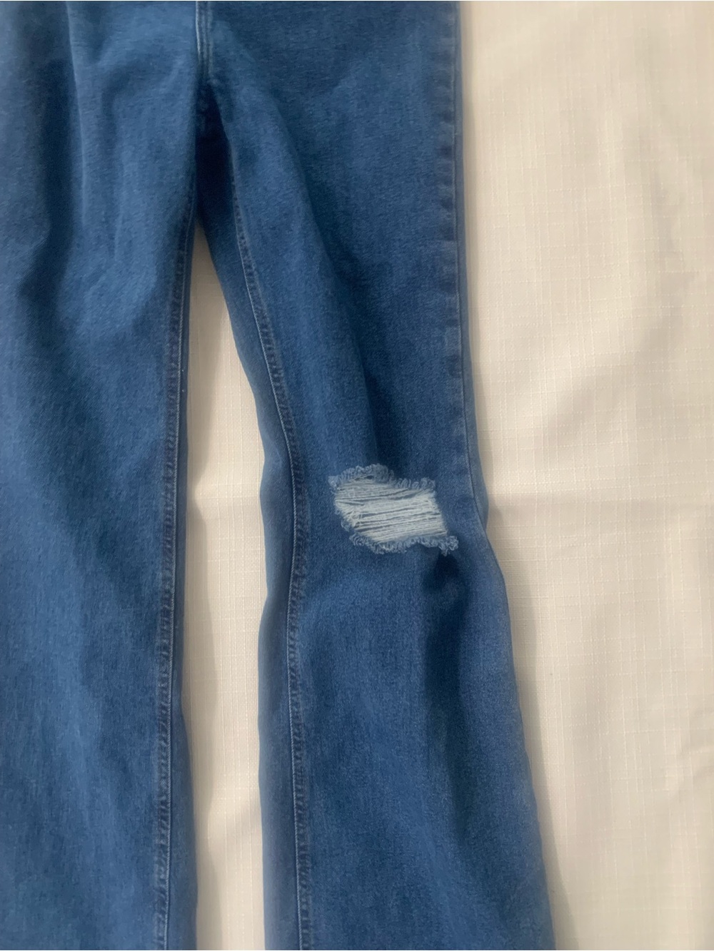 Forever 21 Dark Blue Distressed Flare Jeans - Picture 3 of 9